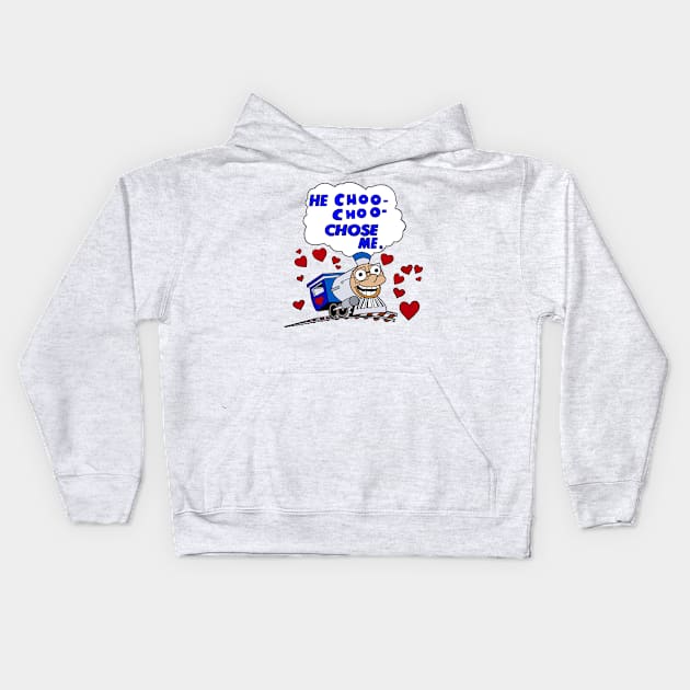 He choo choo chose me Kids Hoodie by Orchid's Art